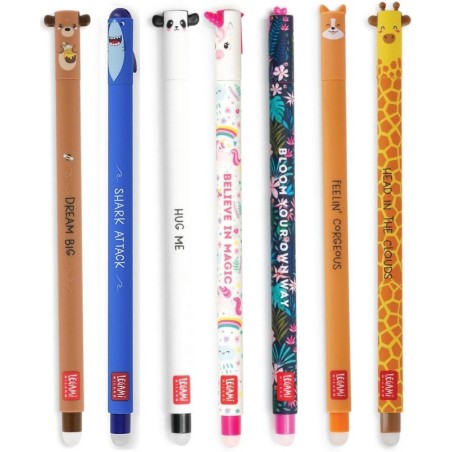 Set di 7 simpatiche penne gel cancellabili B
