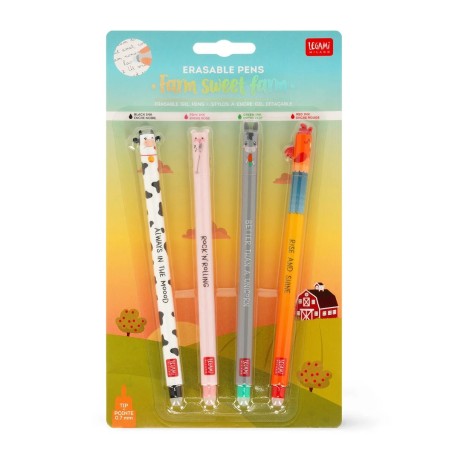 Set di 4 Penne Gel Cancellabili Farm Sweet Farm - Fattoria